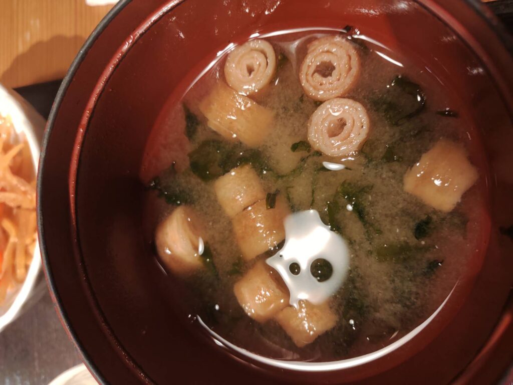 四条　明太子食べ放題ランチ　お味噌汁